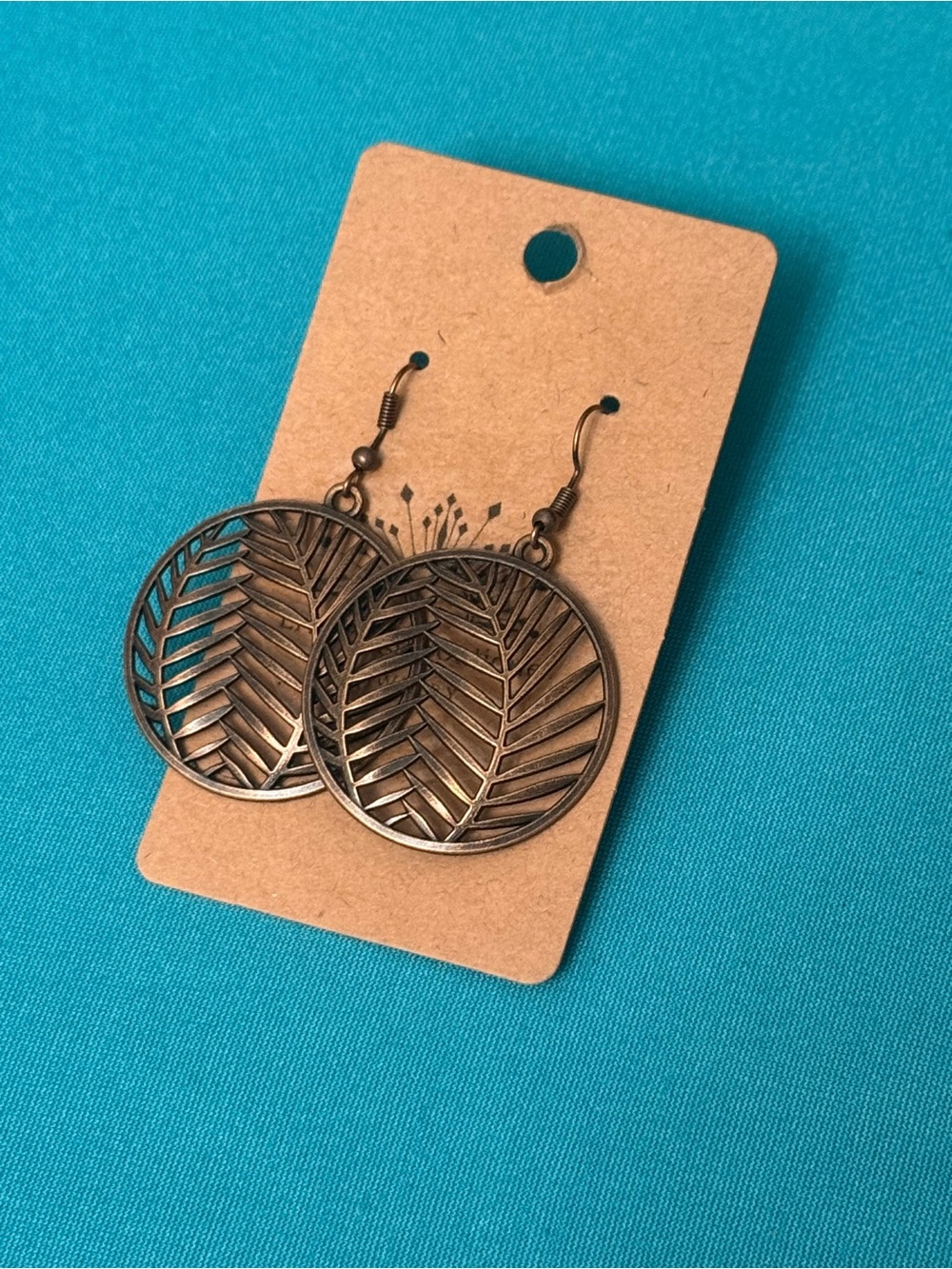 Bronze Leaf Cutout Dangle Earrings - Women's Jewelry